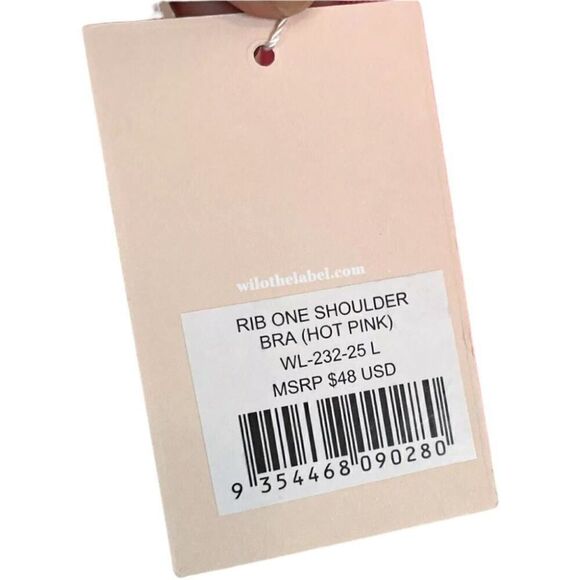 Wilo One Shoulder Hot Pink Padded Sport Bra - Picture 7 of 7